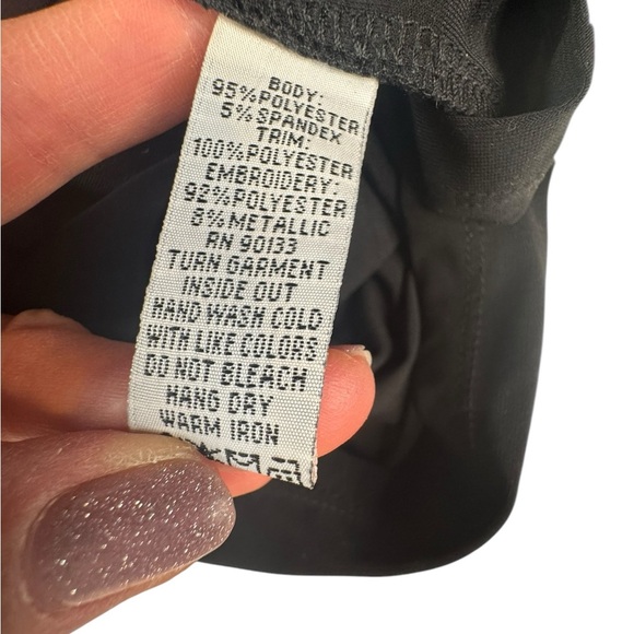 Bob Mackie Women’s Wearable Art Black/Silver Embroidered Size L 3/4 Sleeve Z82 - Picture 3 of 8